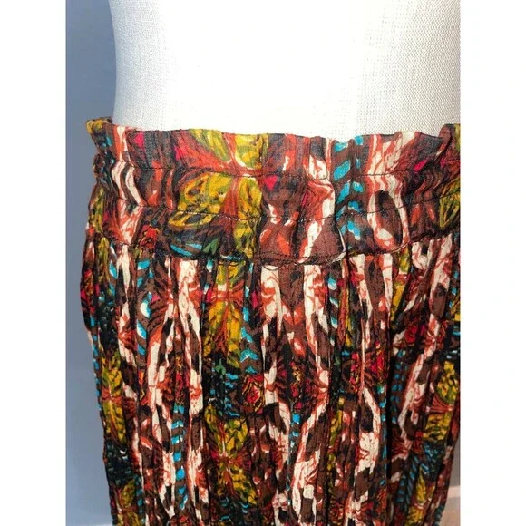 Sudden Impact Women’s Crinkled Cotton Midi Skirt size 18W Drawstring Boho Fairy